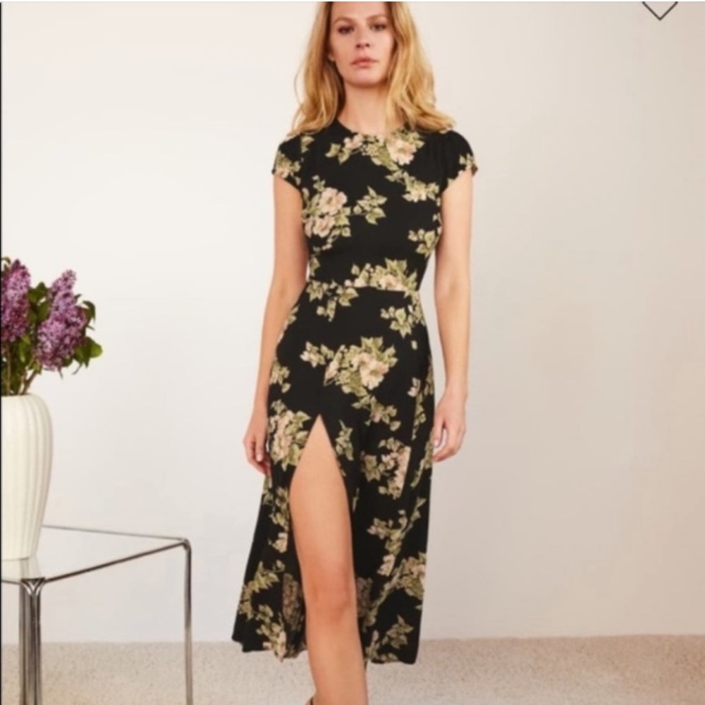 Gavin midi dress black floral